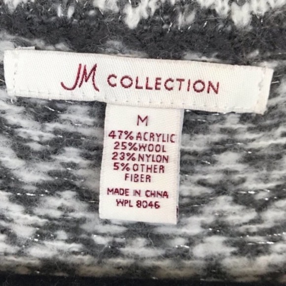 JM Collection M Wool Blend Chevron Striped Sweater - Picture 6 of 6
